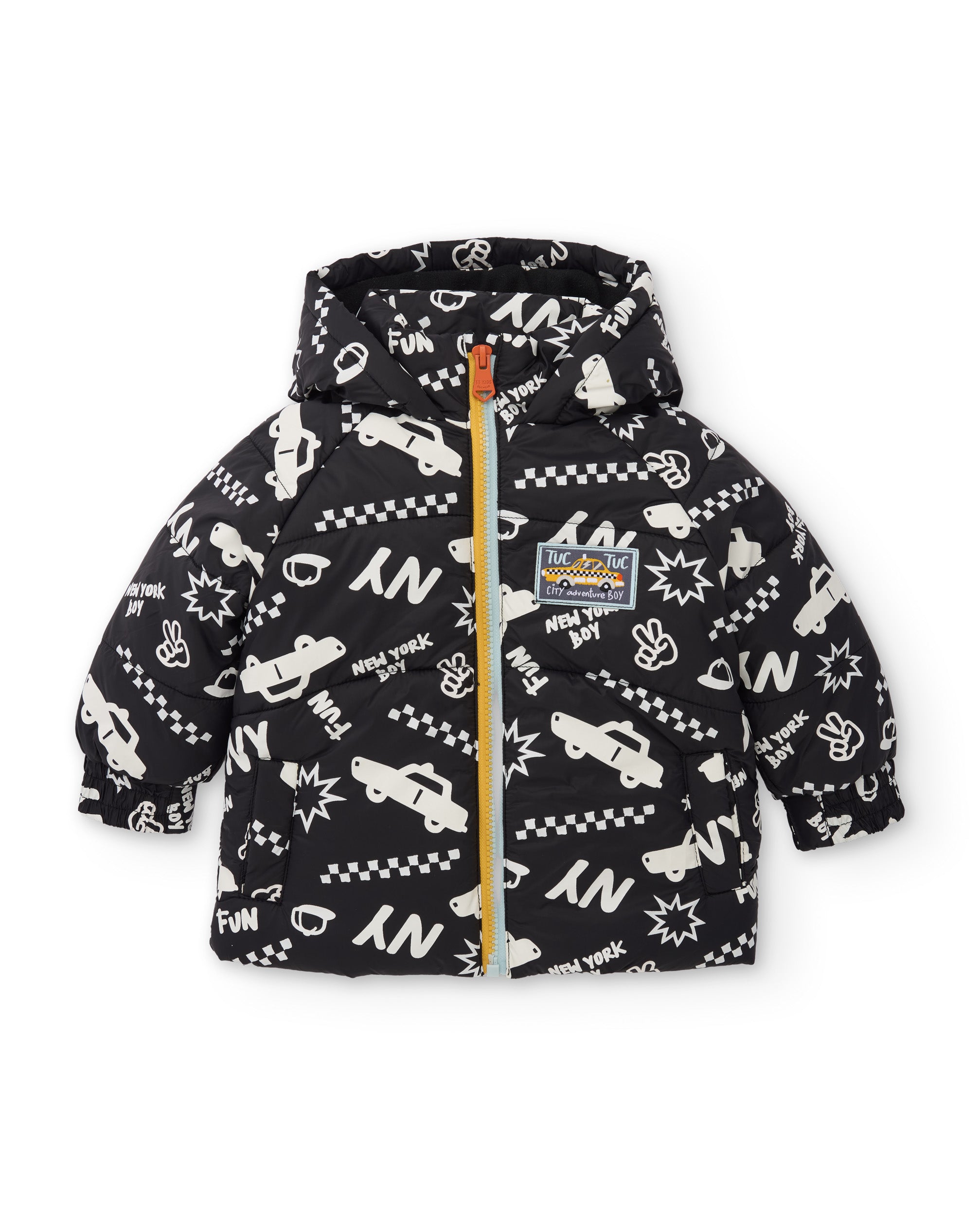 TucTuc Cappotti cappotto bambino nero con cappuccio invernale