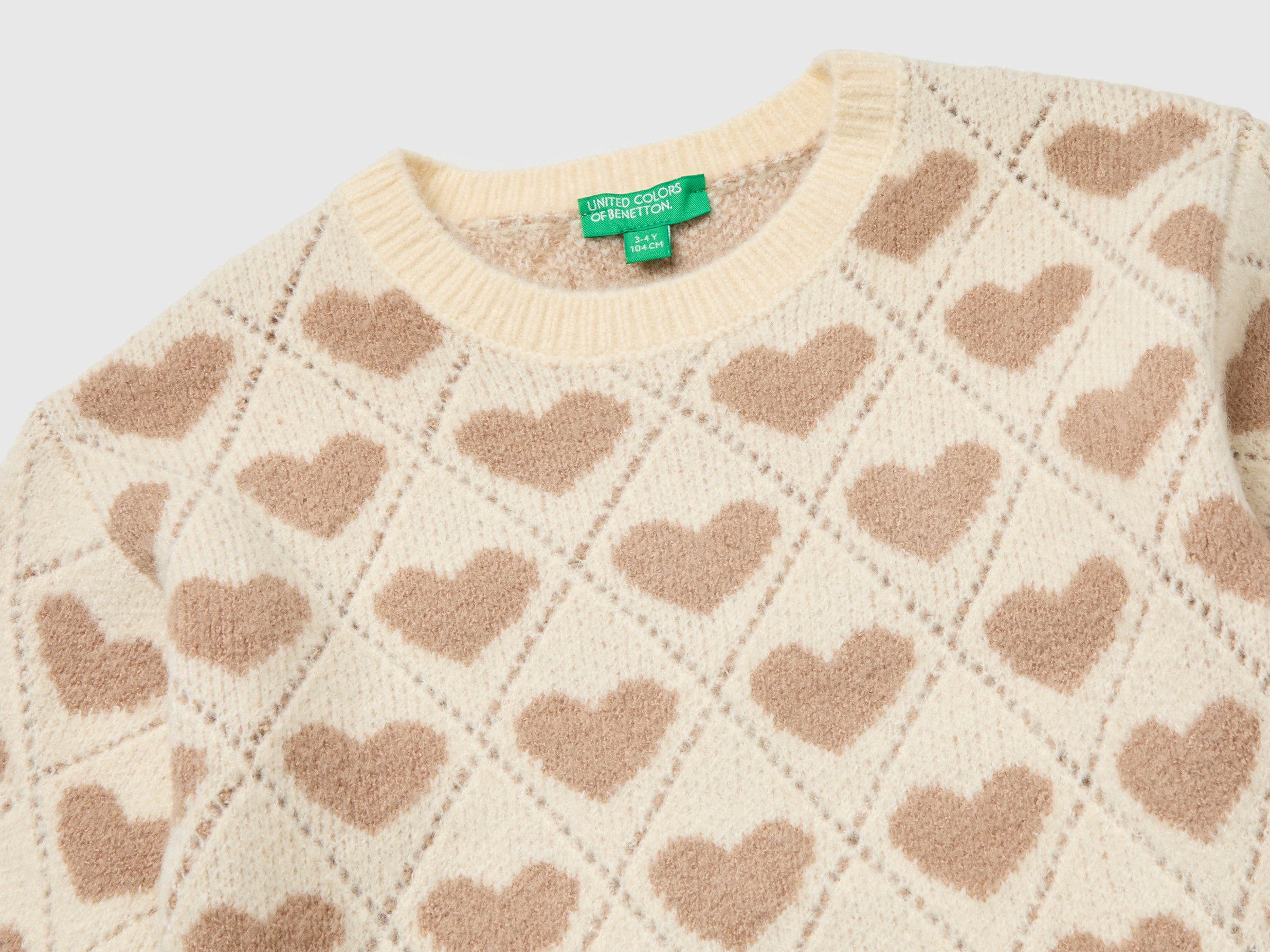 United Colors of Benetton Sweater heart inlay maglione bimba cuori
