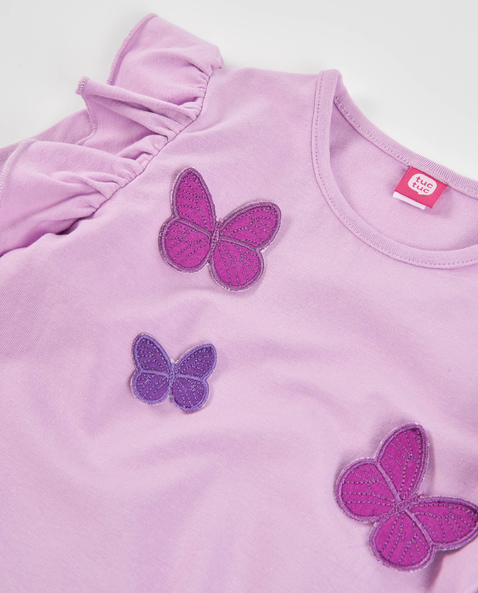 TucTuc Magliette maglia lilla bambina farfalle volant