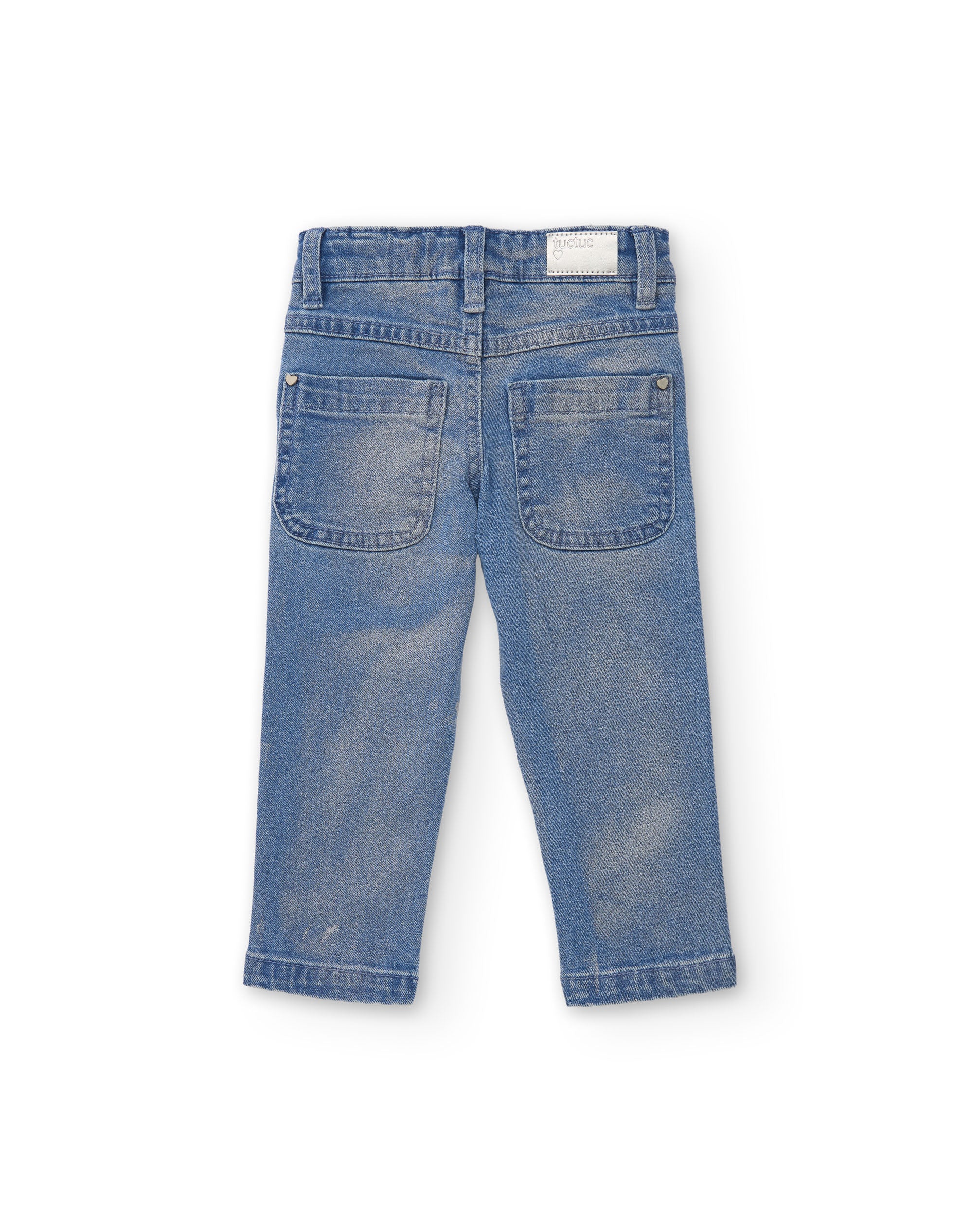 TucTuc Pantaloni Jeans Bambina Ricamo Floreale Denim