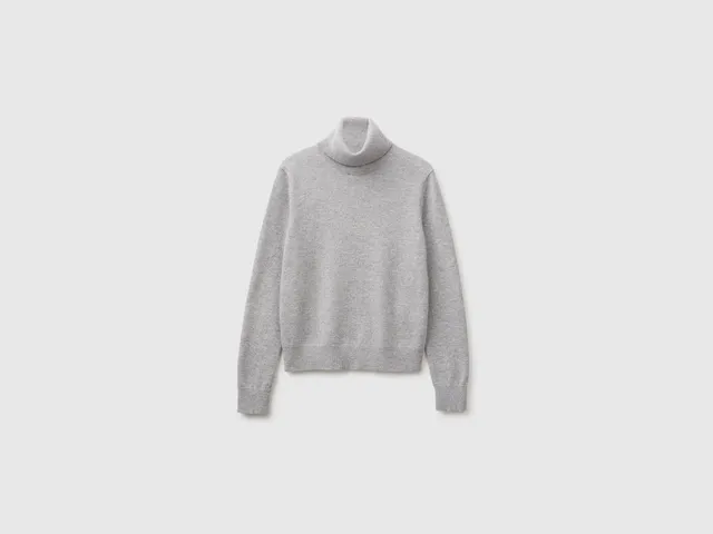 United Colors of Benetton dolcevita cashmere grigio maglione