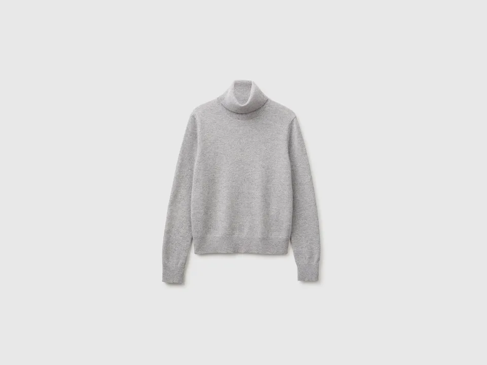 United Colors of Benetton dolcevita cashmere grigio maglione