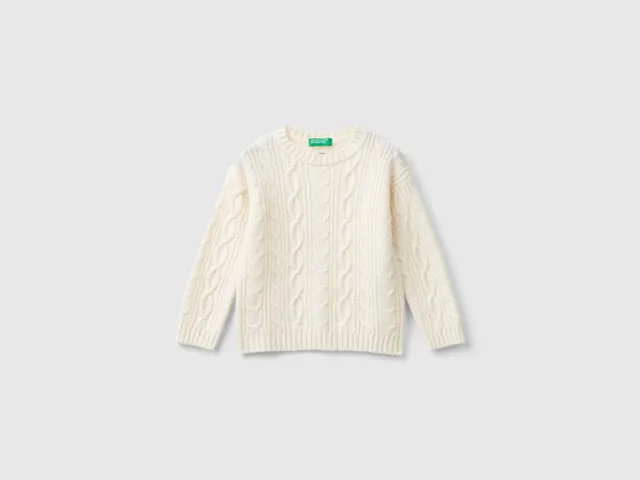 United Colors of Benetton Cable knit sweater maglione bimbo 104