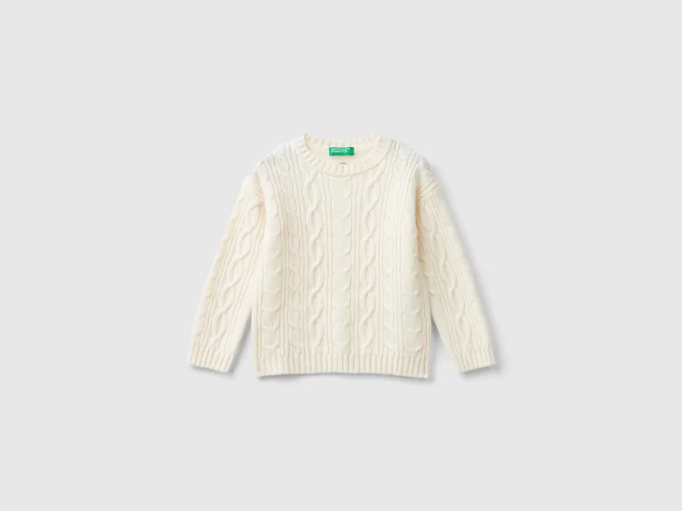 United Colors of Benetton Cable knit sweater maglione bimbo 104