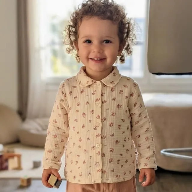 Petite Citrouille Léna blusa neonata garza cotone fiori