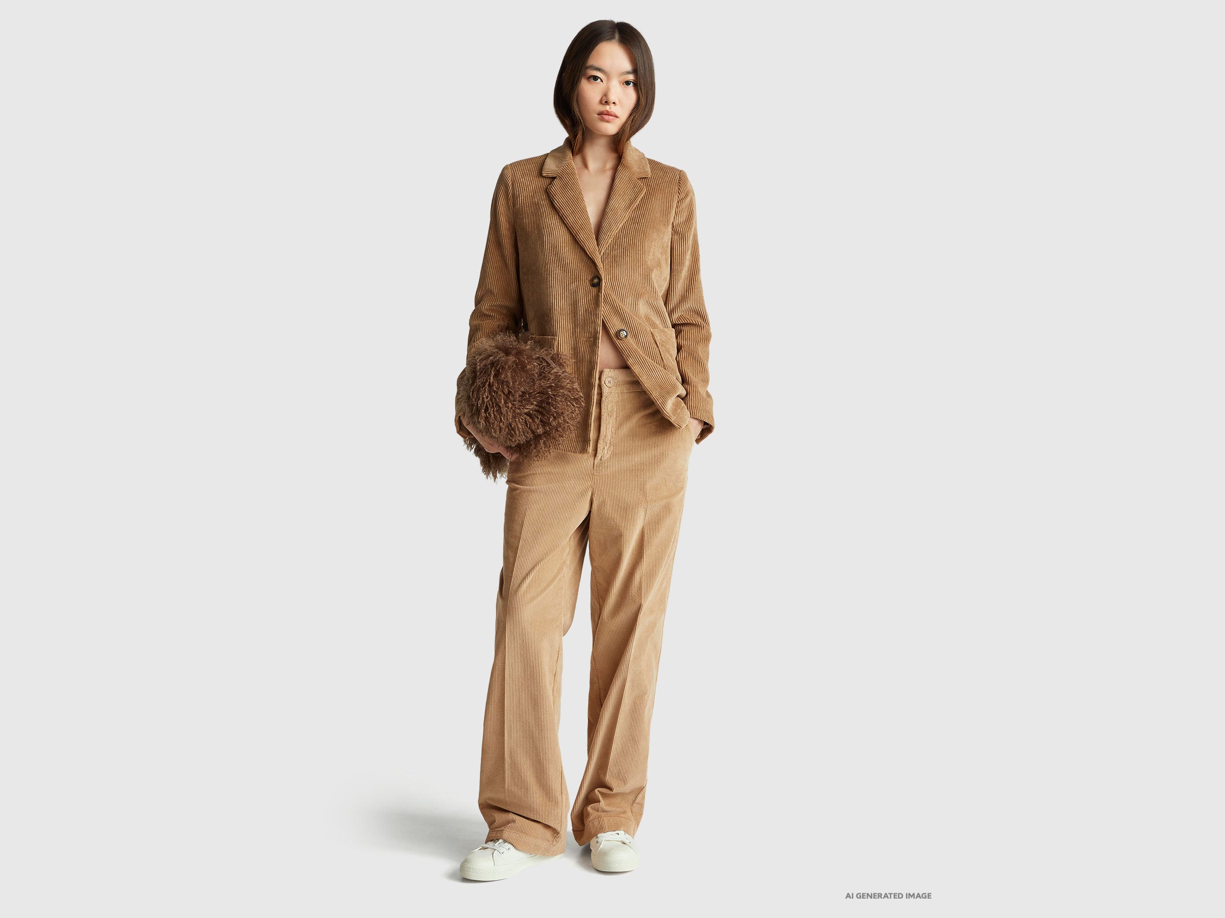 United Colors of Benetton Pantaloni Velluto Gamba Larga 40