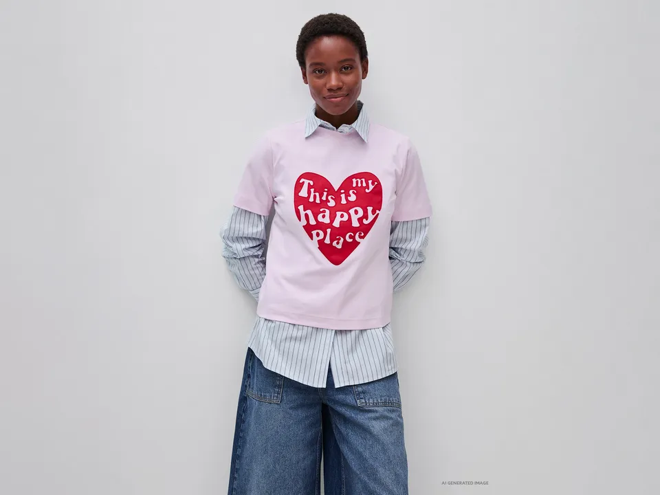 United Colors of Benetton T-Shirts t-shirt boxy stampa XS cotone