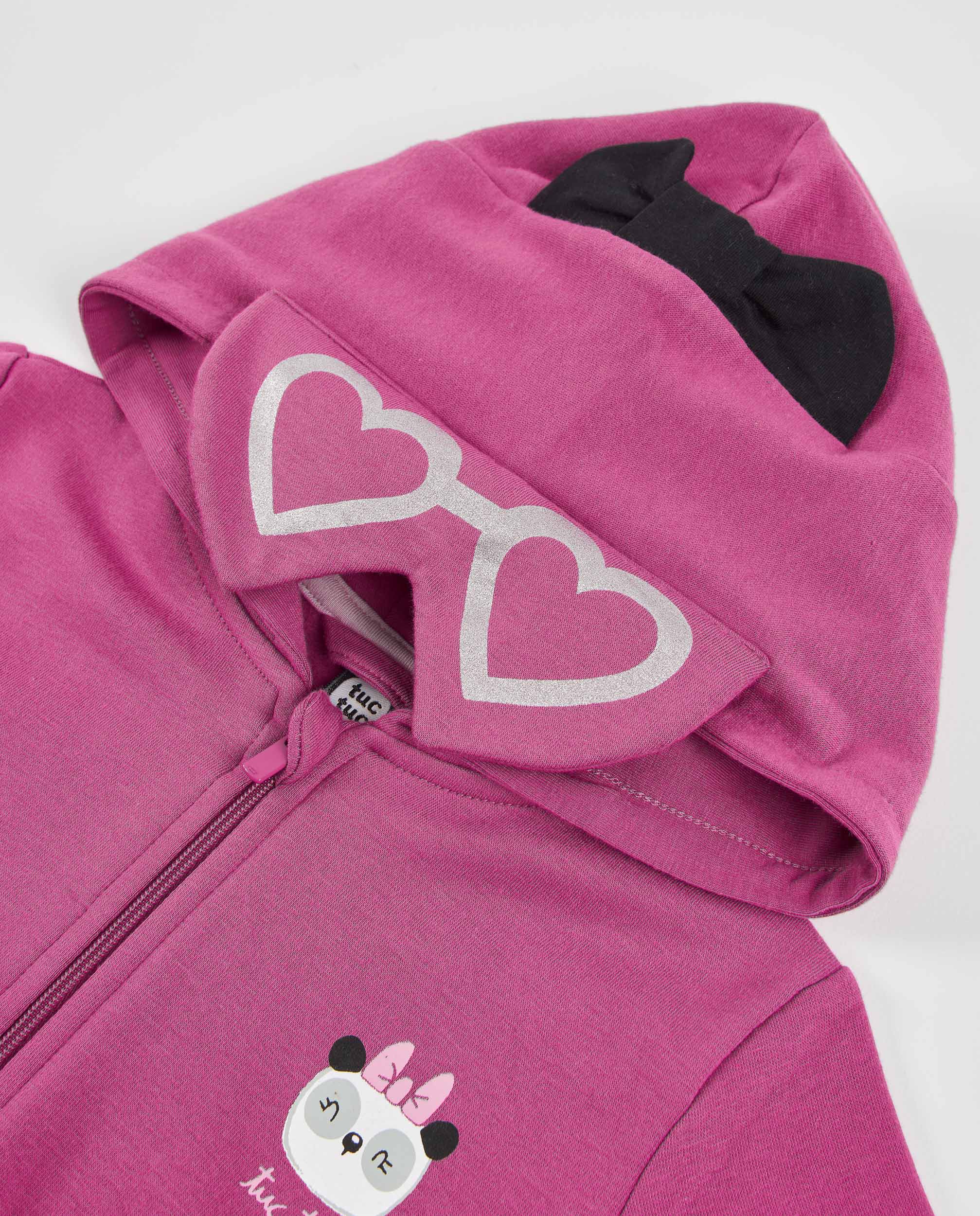 TucTuc Felpe NY Fun Felpa Bimba Viola Cappuccio Zip