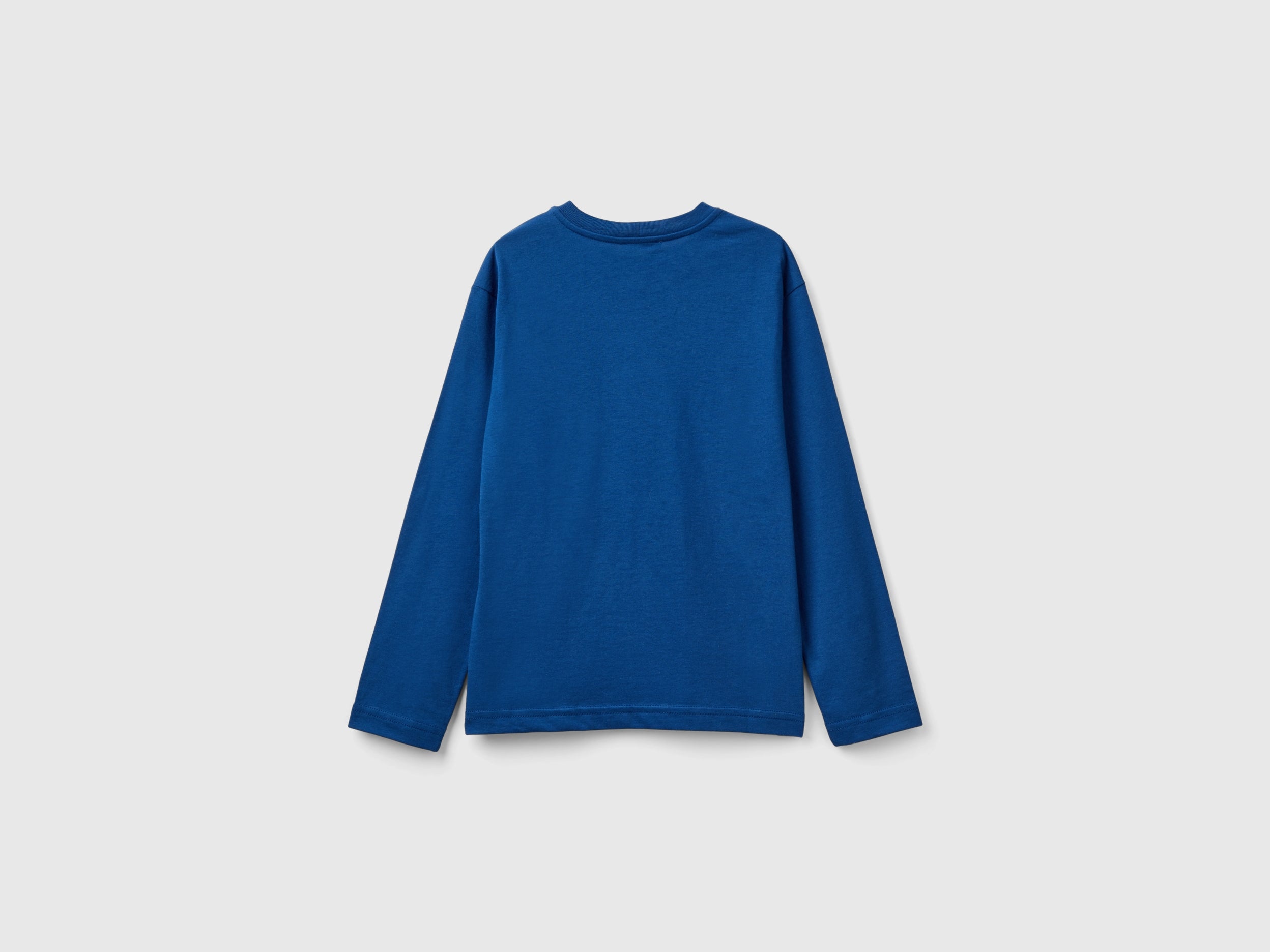 Benetton T-shirt manica lunga cotone biologico stampa M