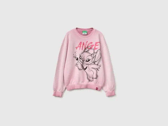 United Colors of Benetton Felpa Disney Lilo Stitch oversize cotone