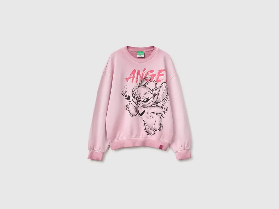United Colors of Benetton Felpa Disney Lilo Stitch oversize cotone