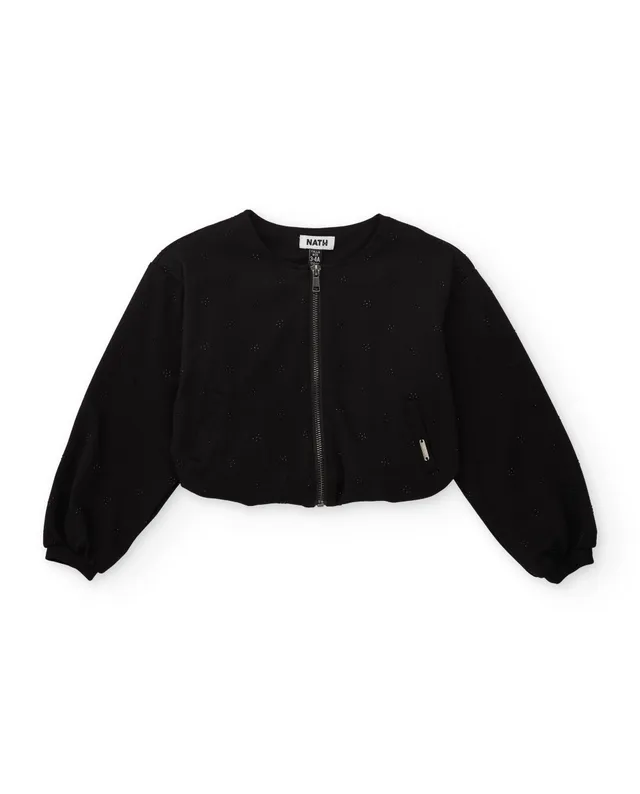 TucTuc Maglioni Bomber Bambina Nero Floreale Maglia 5A