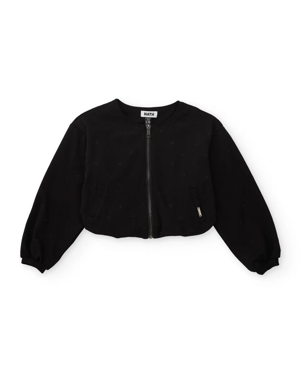 TucTuc Maglioni Bomber Bambina Nero Floreale Maglia 5A
