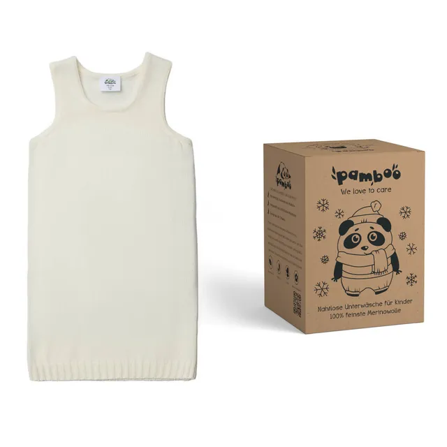 Pamboo Merino canotta termica bimbo lana merino senza cuciture