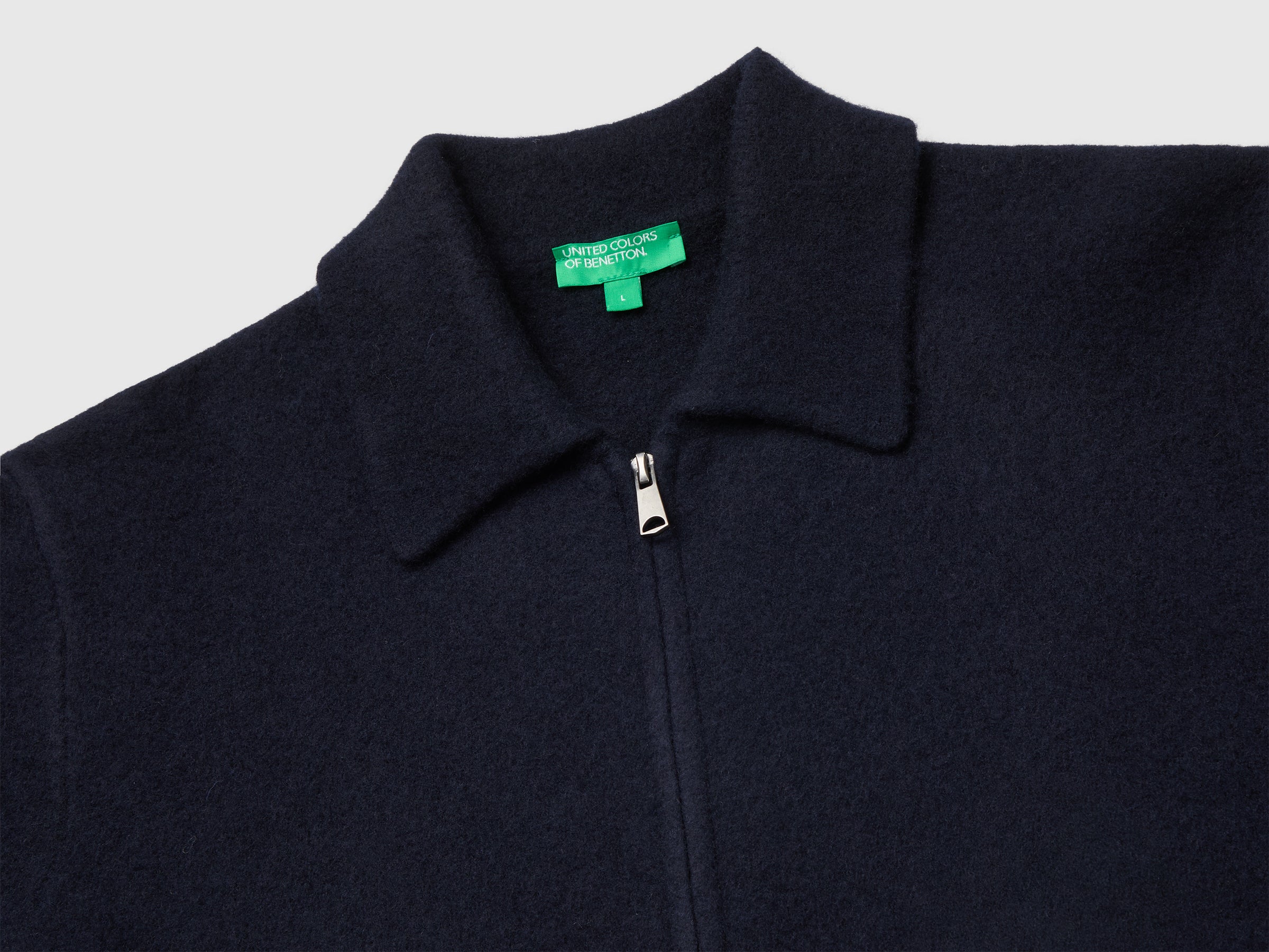 Benetton Jackets and Coats giacca lana cotta 100% zip taglia M