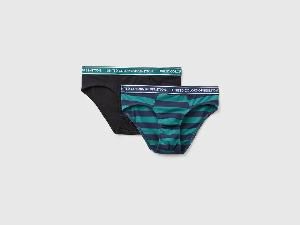 United Colors of Benetton slip cotone logo 2 pezzi bimbo