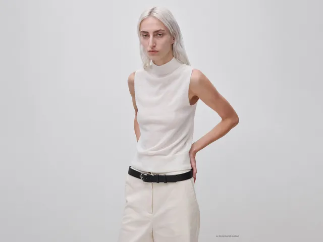 United Colors of Benetton maglione lana leggera smanicato collo alto