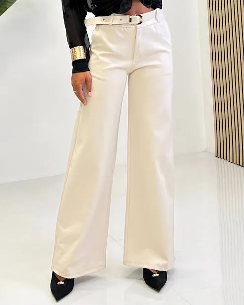 Sottosopra pantalone donna palazzo elasticizzato nero taglia M