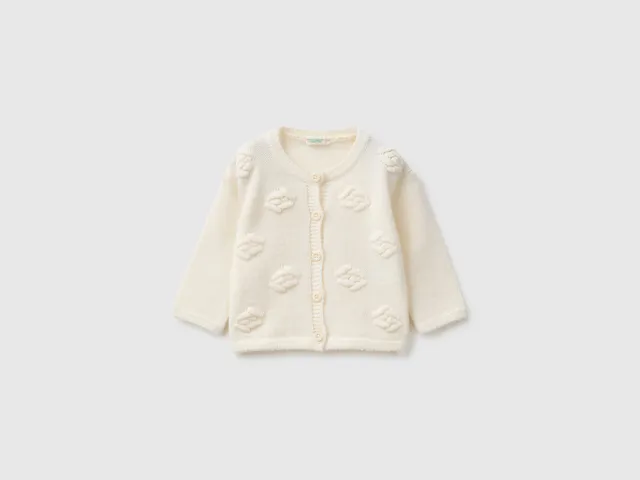 Benetton Cardigan Rose Golfino Lana Taglia 68