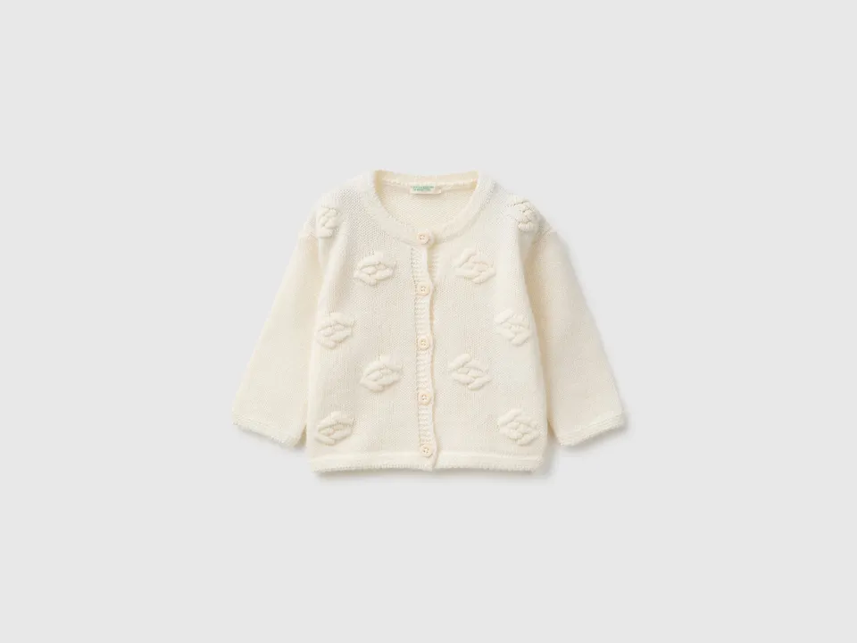 Benetton Cardigan Rose Golfino Lana Taglia 68