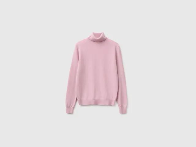 United Colors of Benetton Dolcevita lilla taglia M in pura lana Merino