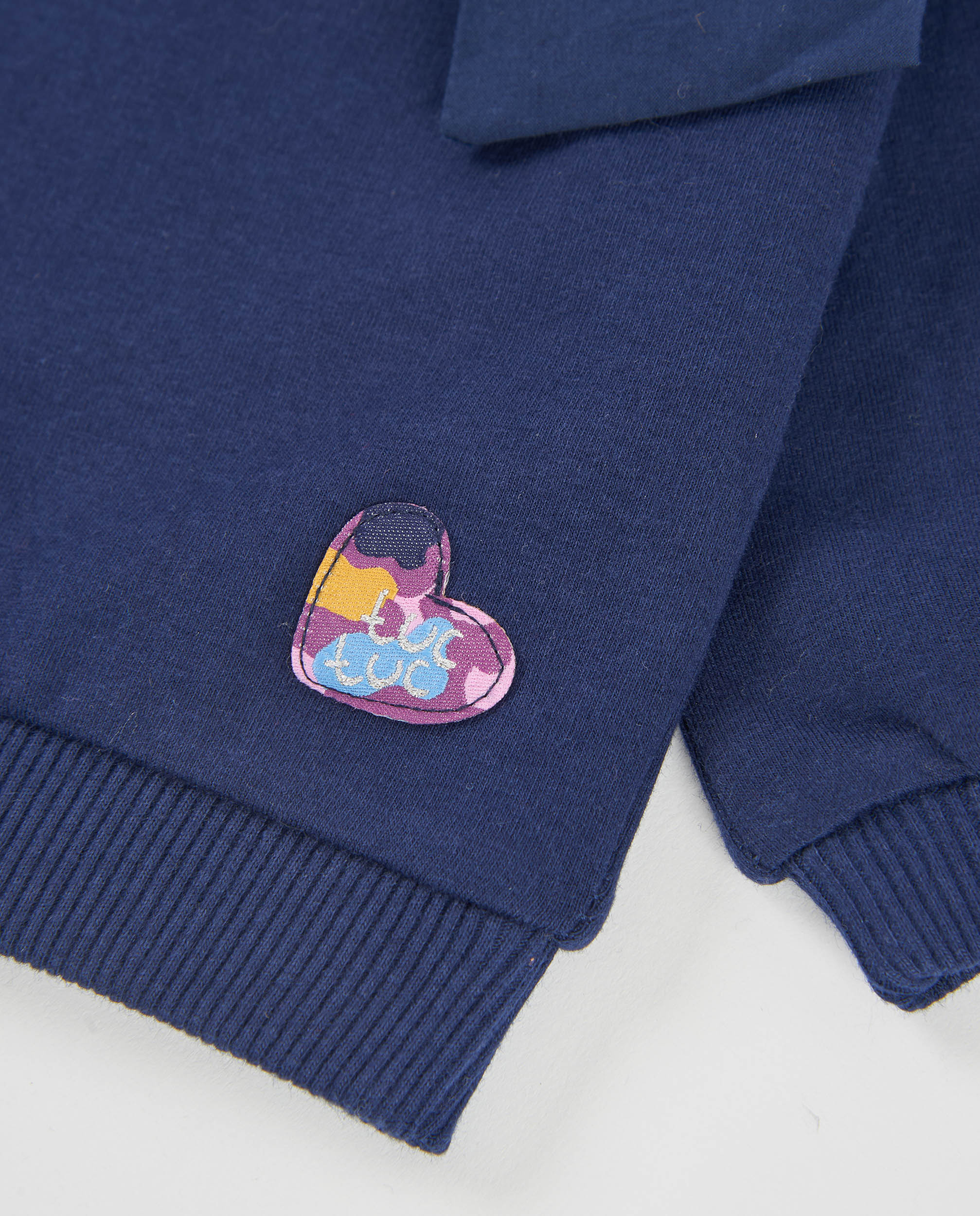 TucTuc Felpe felpa bambina blu navy con fiocco