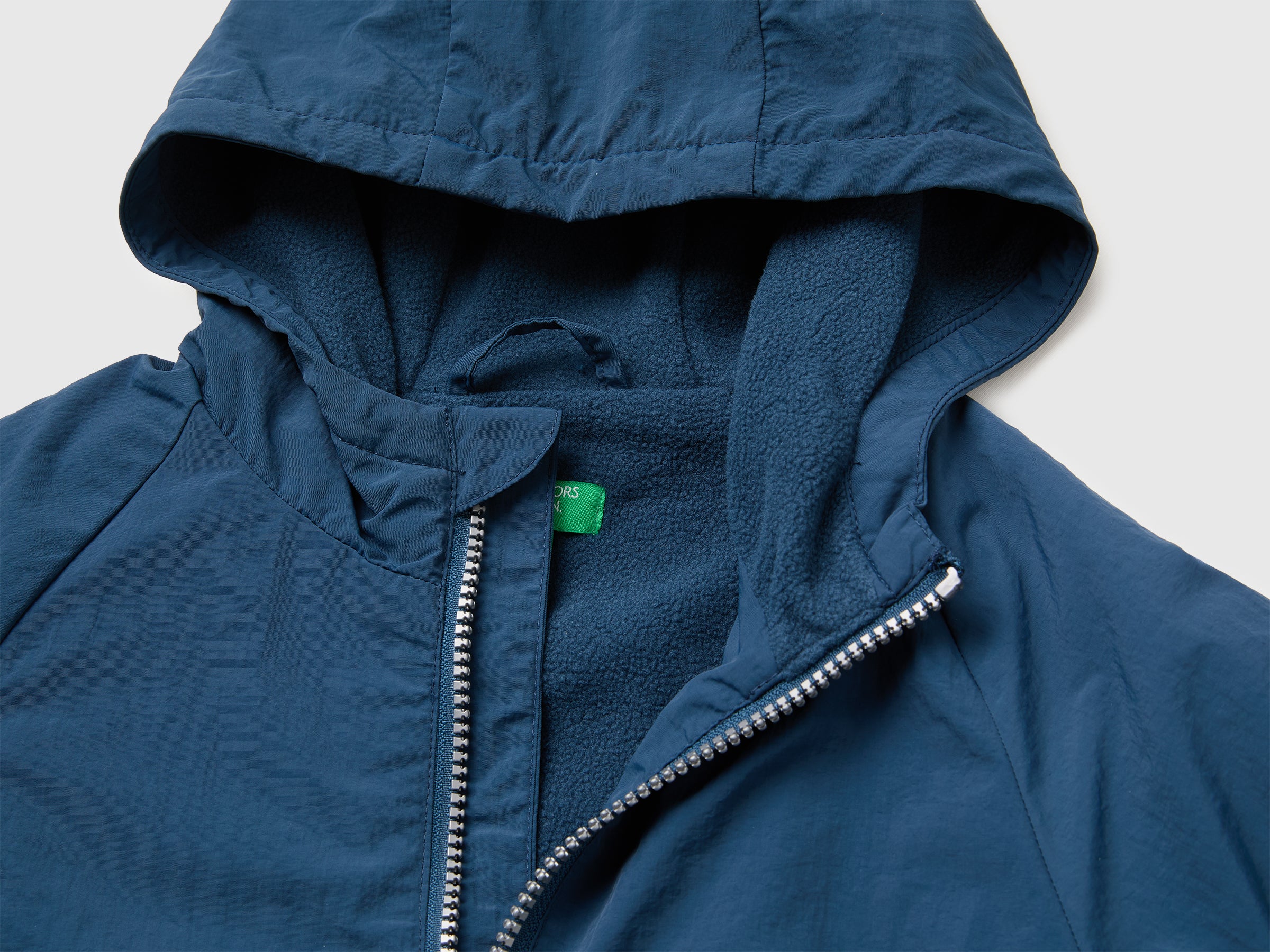 United Colors of Benetton giacca nylon cappuccio bimbo antipioggia