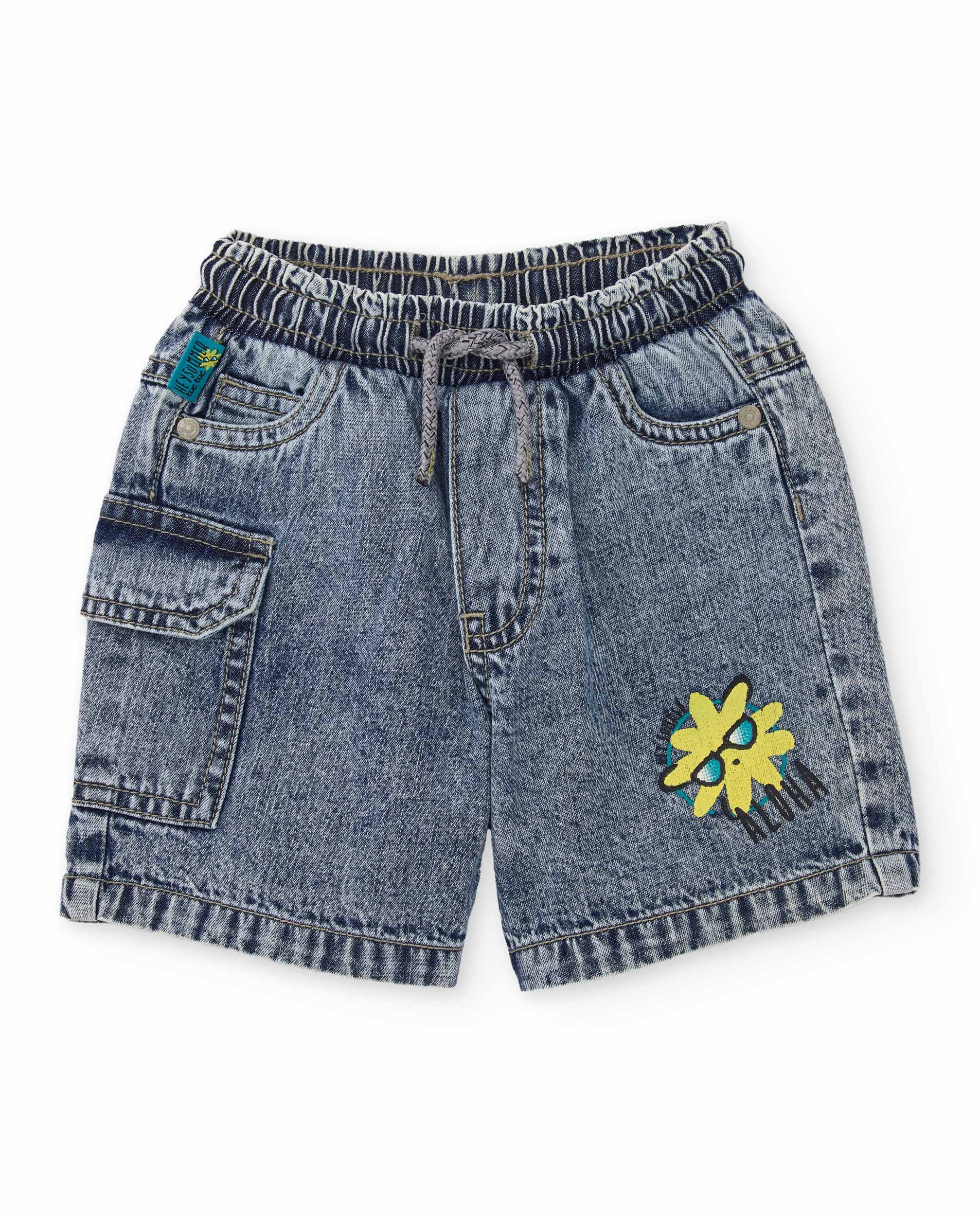 TucTuc Bermuda jeans bambino denim vita elastica