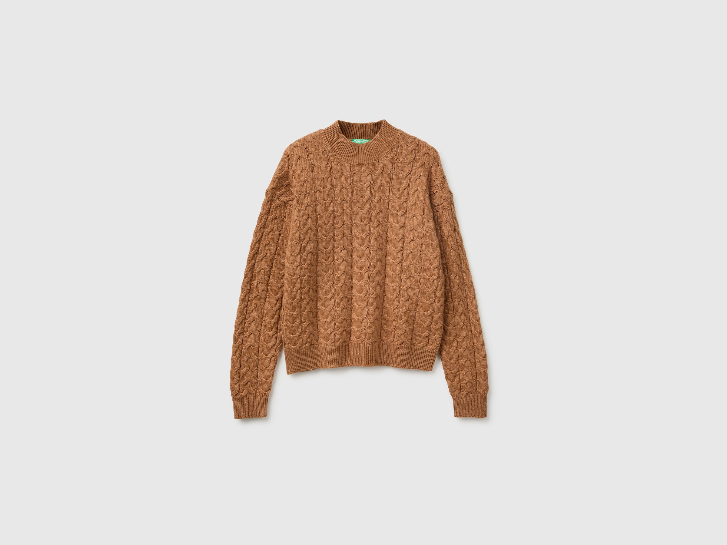 United Colors of Benetton Turtleneck maglione trecce taglia M lana