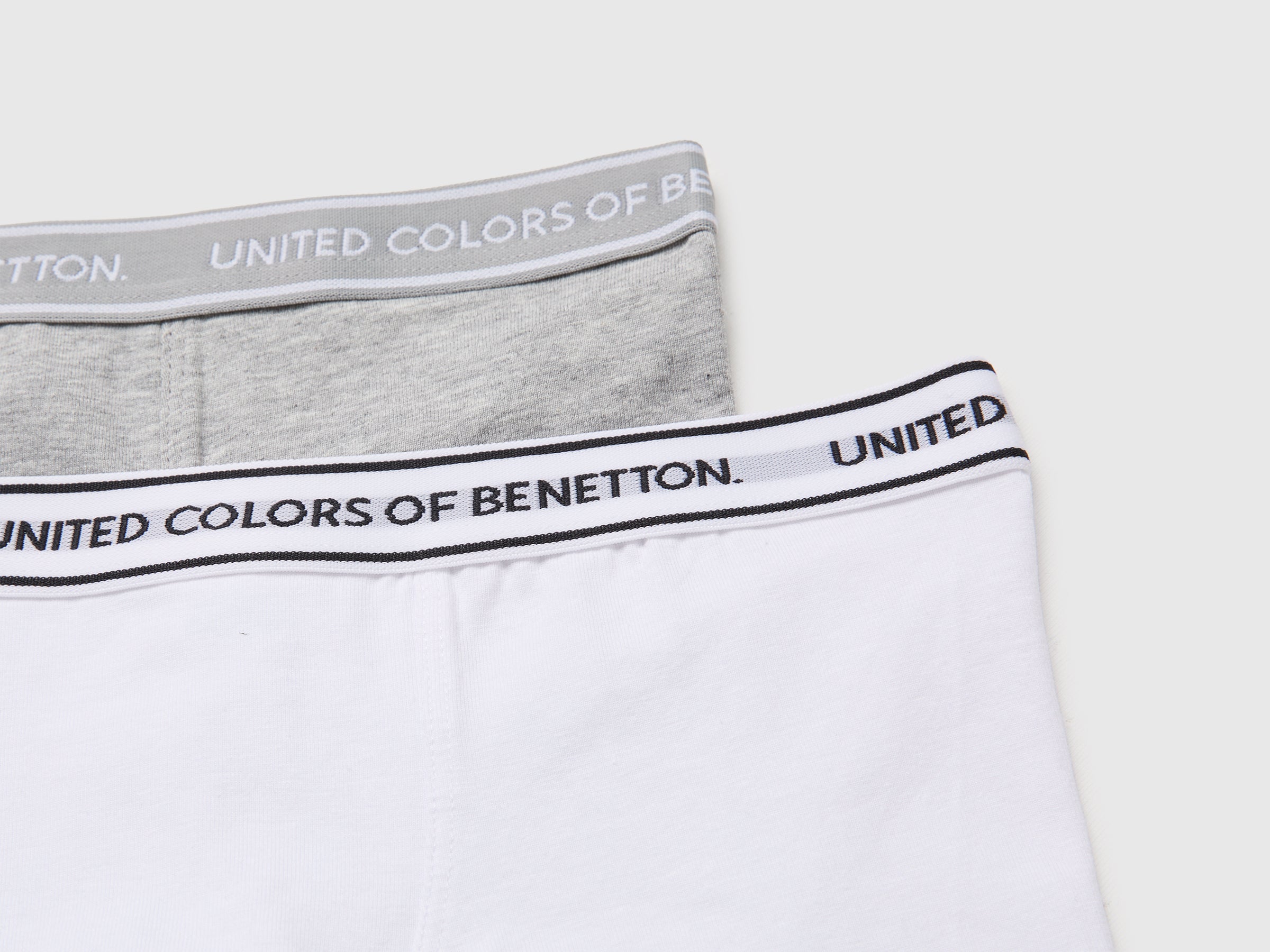 United Colors of Benetton boxer cotone 2 pezzi bianco grigio 3-4