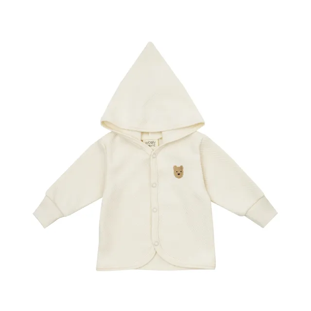 Woolly Organic NOOS giacca neonato cappuccio cotone bio