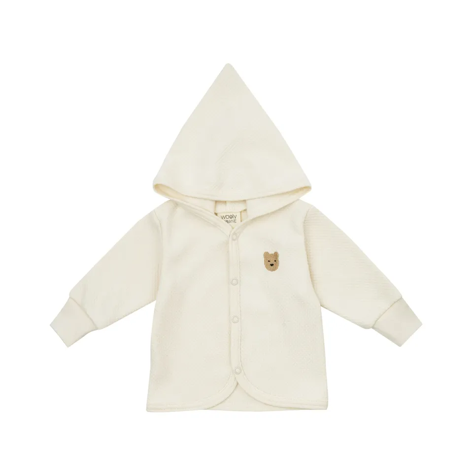 Woolly Organic NOOS giacca neonato cappuccio cotone bio