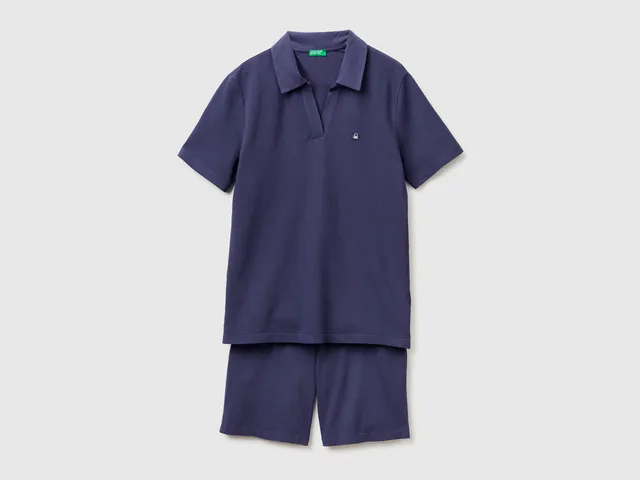 United Colors of Benetton Pigiama cotone polo bermuda corto
