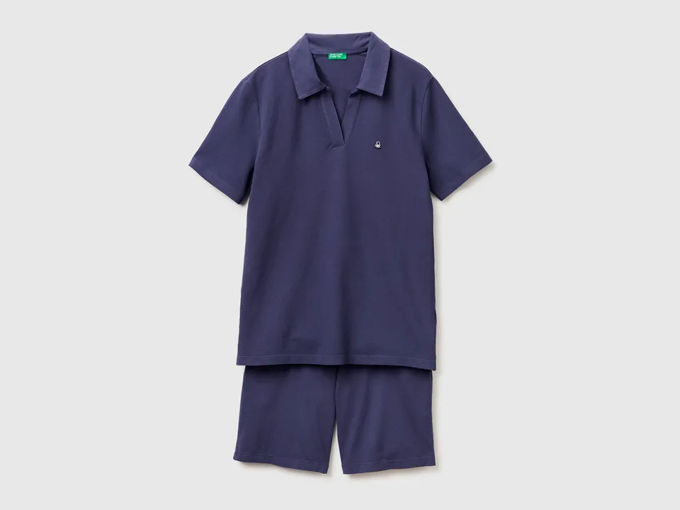 United Colors of Benetton Pigiama cotone polo bermuda corto
