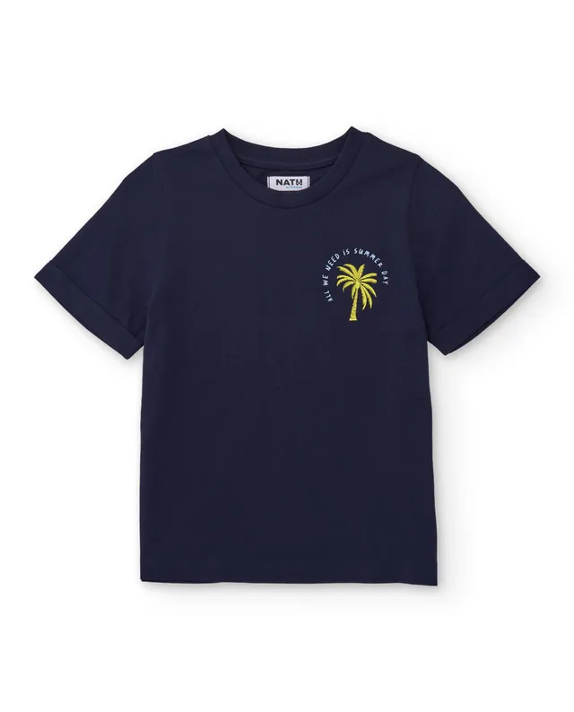 TucTuc Magliette T-Shirt Bambino Navy Palma Lime