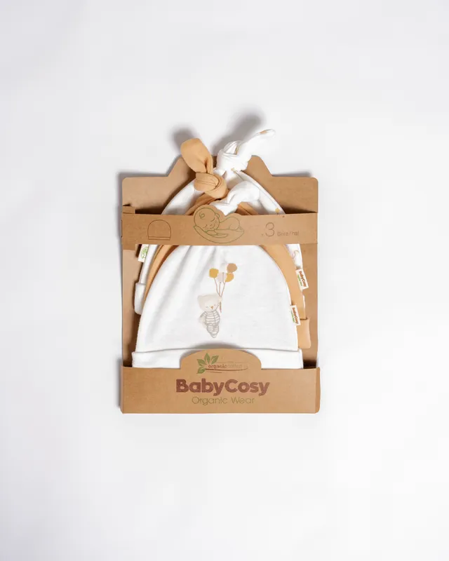 Babycosy Organic Set 3 Cappellini Nodo Cotone Bio