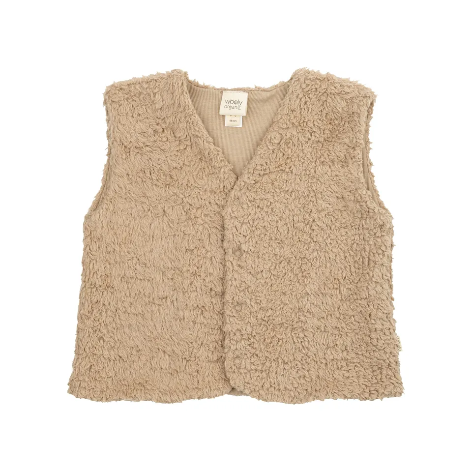 Woolly Organic Oversized Plush Vest gilet bimba cotone bio