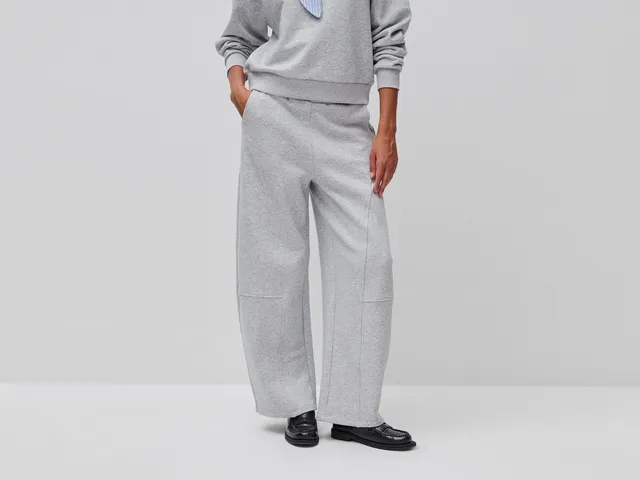 Benetton Pantalone tuta barrel fit felpa misto cotone