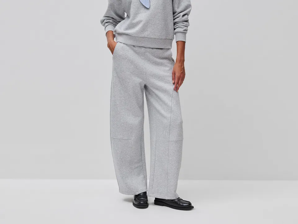 Benetton Pantalone tuta barrel fit felpa misto cotone