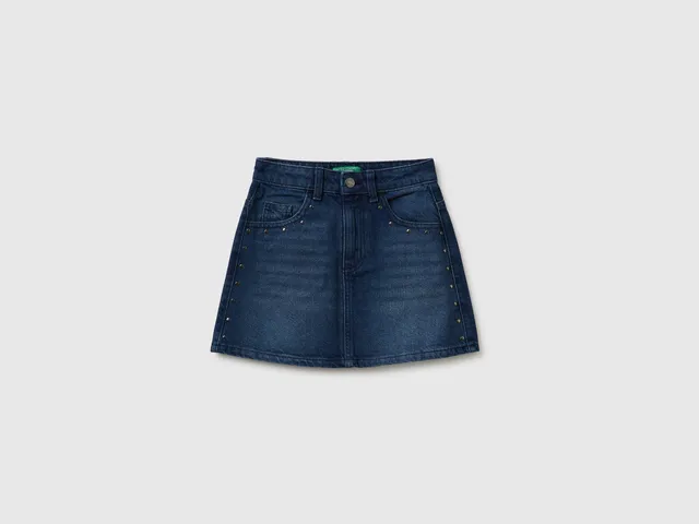United Colors of Benetton Minigonna Denim Borchie Cotone taglia M