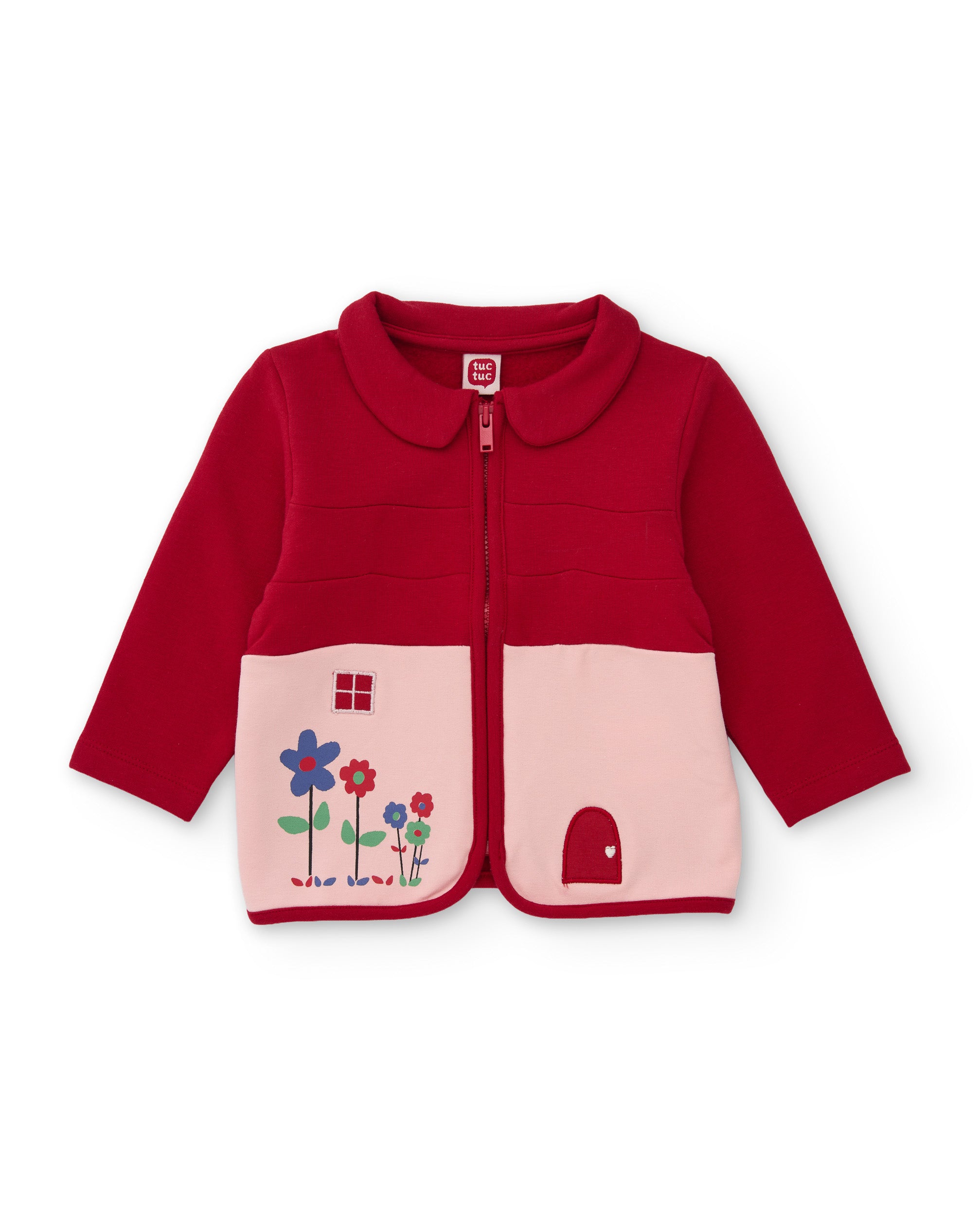 TucTuc Completi completo neonato rosso cerniera felpa 3 pezzi