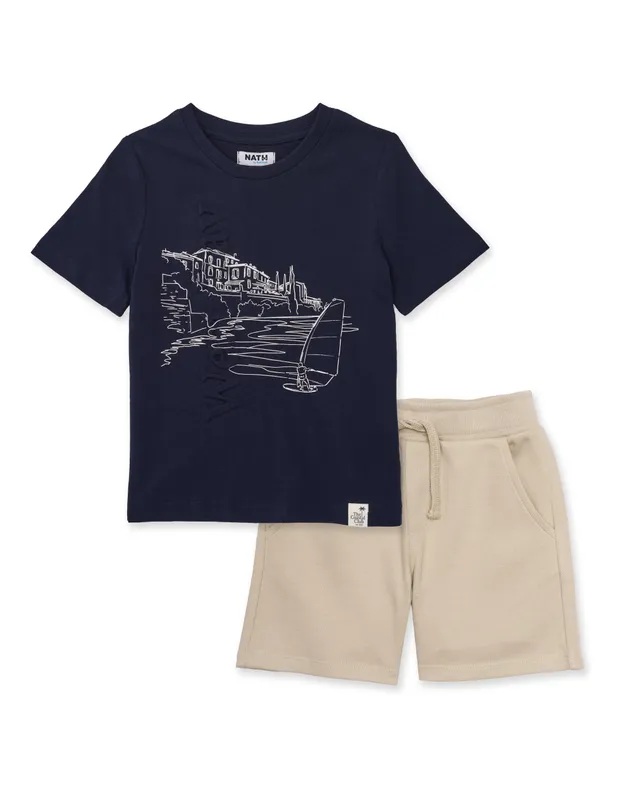 TucTuc Completo bambino navy bermuda beige 4 anni