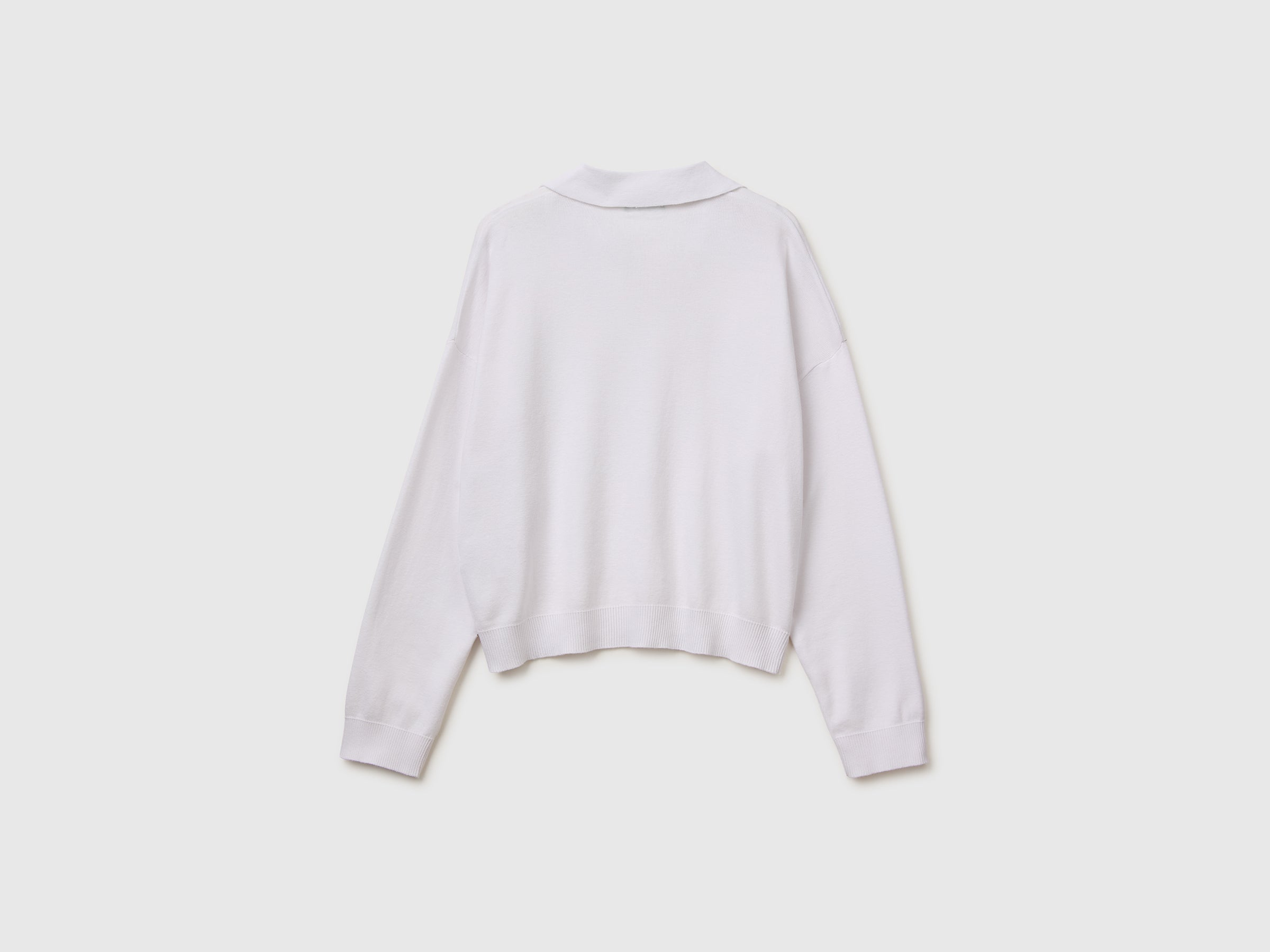 Benetton Maglione polo premium cotone senza bottoni