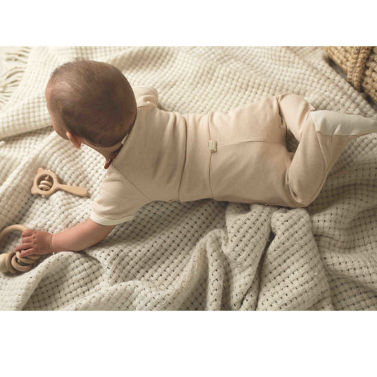 Pamboo Organic Baby leggings neonato con piedini crema cotone bio