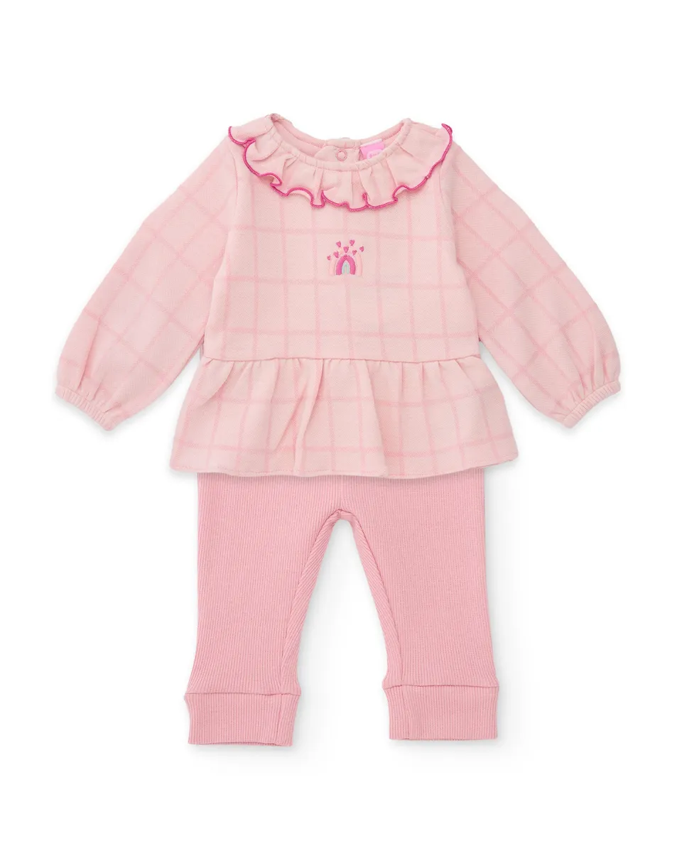 TucTuc Completi Blusa Volant Leggings Rosa 0-1M Maglia
