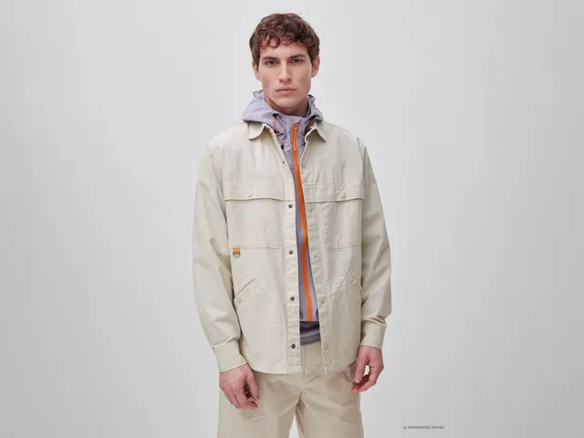 United Colors of Benetton Giacca Camicia Cotone Ripstop Taglia M