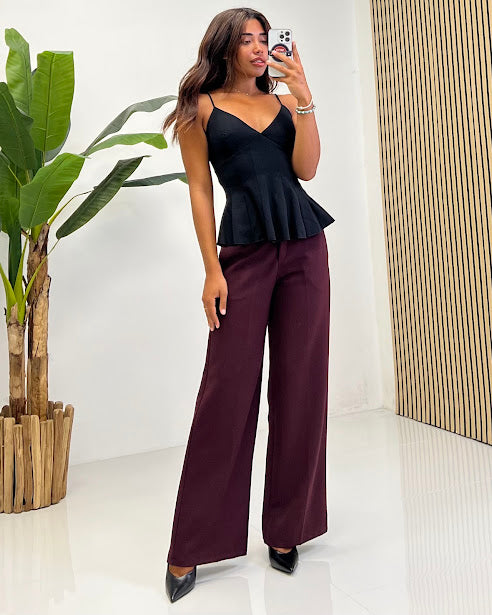 Sottosopra fi53 pantalone palazzo sabbia taglia S basic
