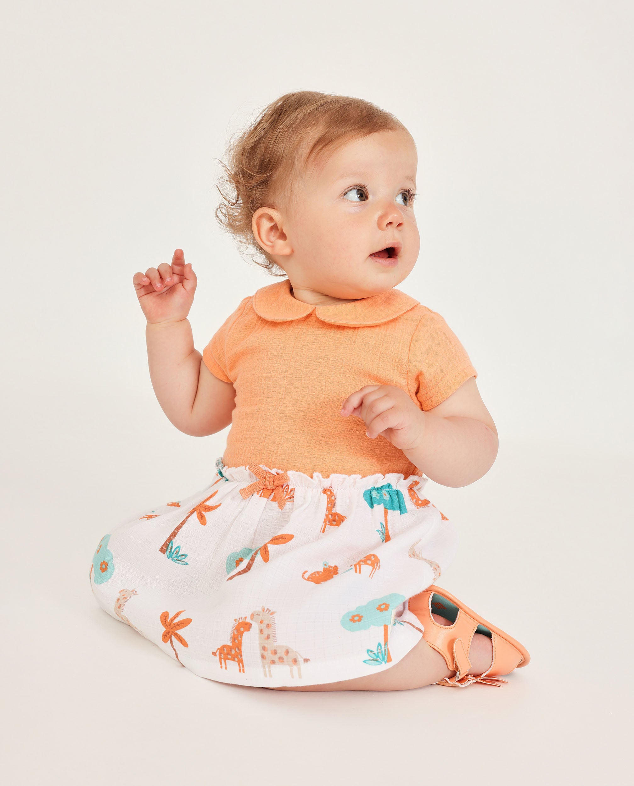 TucTuc Vestiti vestito neonata giraffe arancione 0-1 mesi
