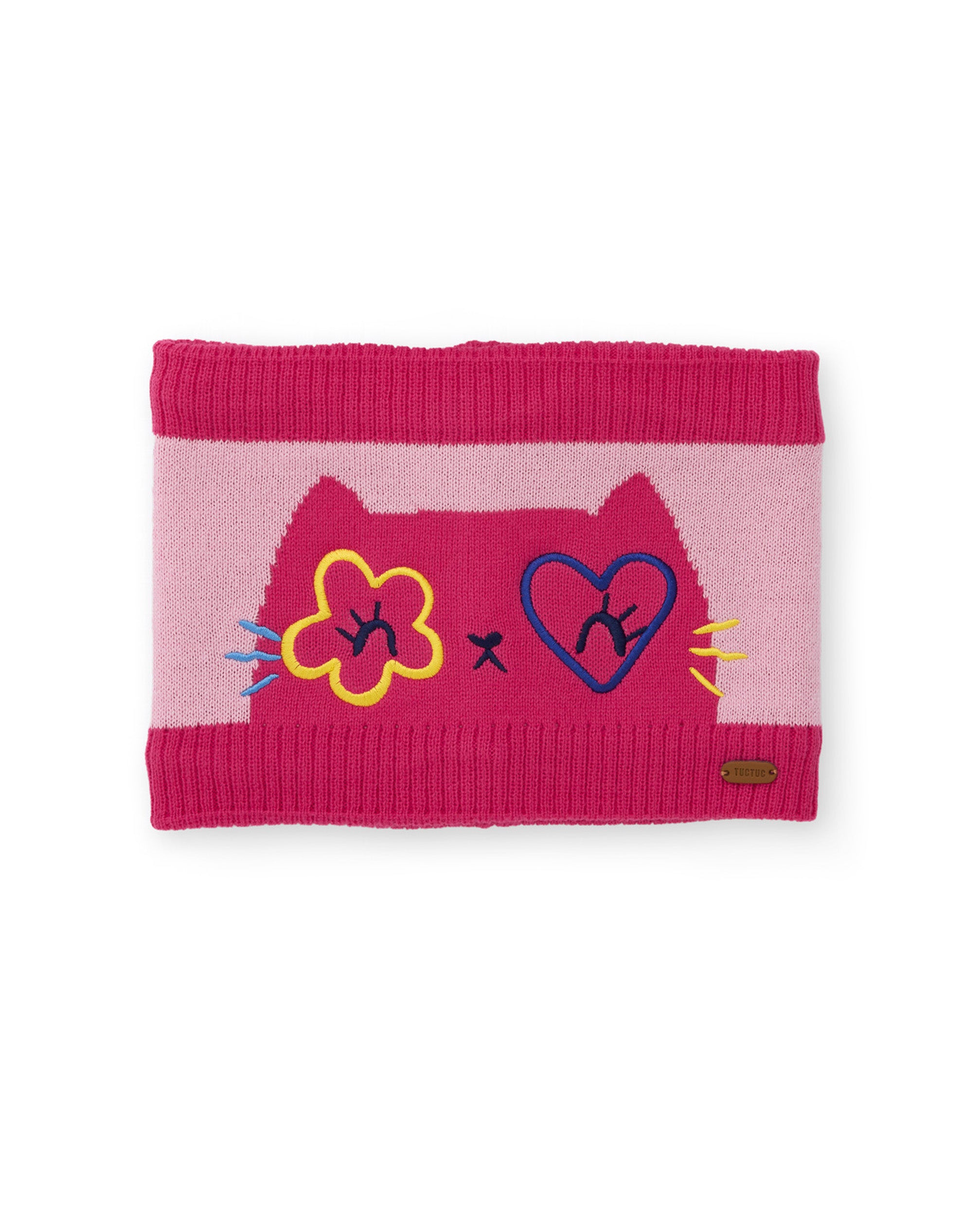 TucTuc Accessori scaldacollo bambina fucsia gatto tricot