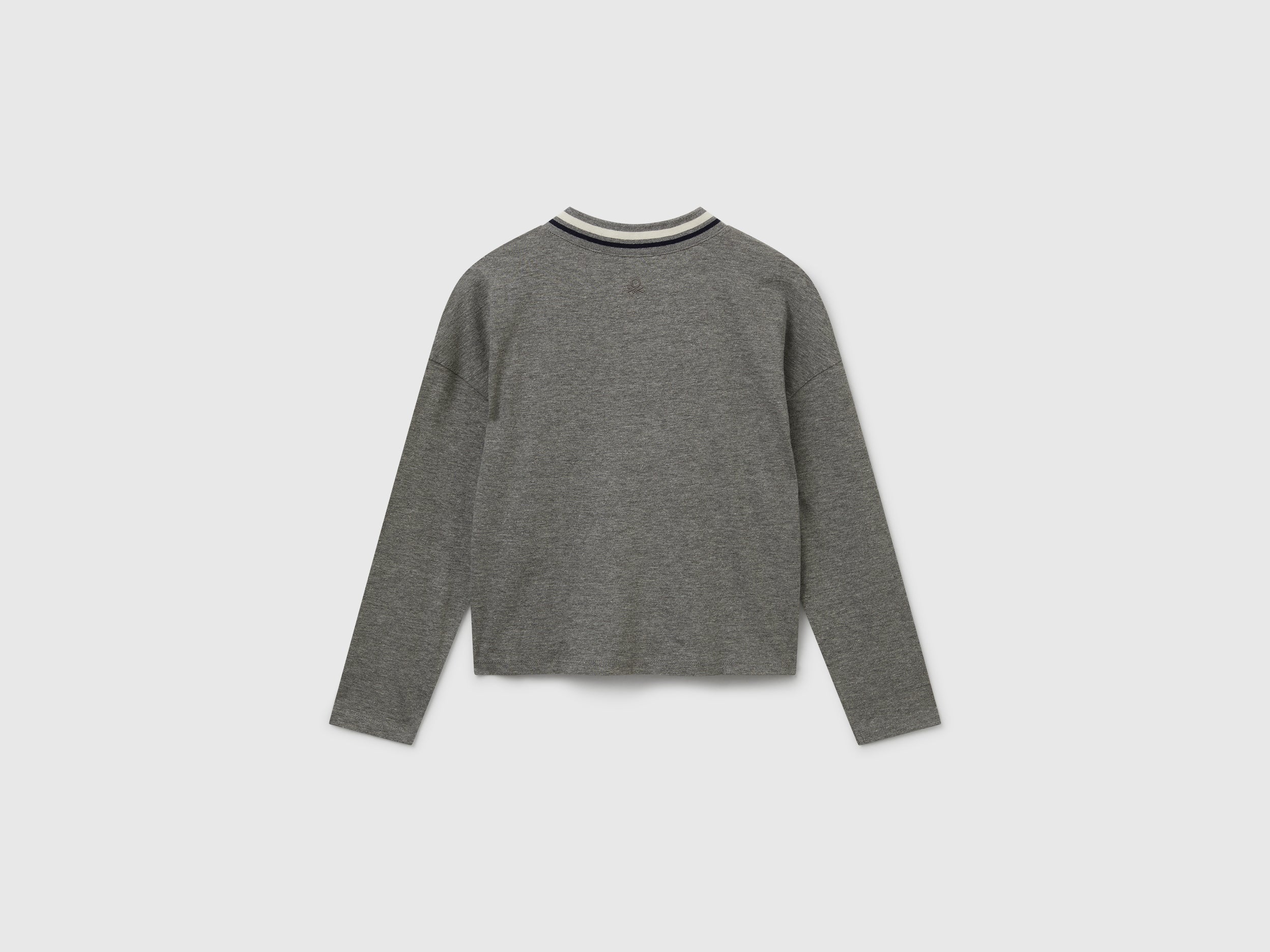 United Colors of Benetton T-Shirt Cotone Bio Scollo V Paillettes